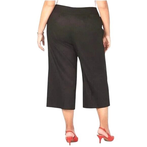 Alfani Womens High-Waist Deep Black Culotte Pants Size 12 - Picture 2 of 15